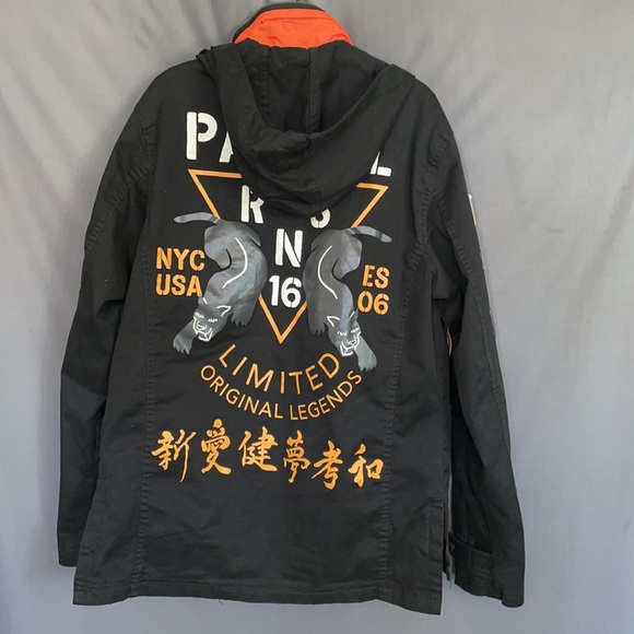 Reason black long jacket with decals - Picture 7 of 14